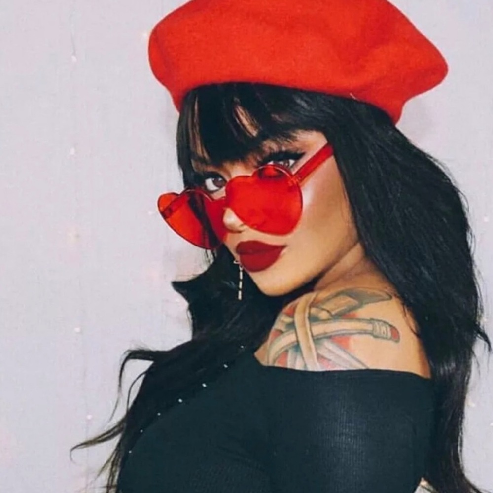 Y2K Candy Colored Rimless Heart Sunglasses